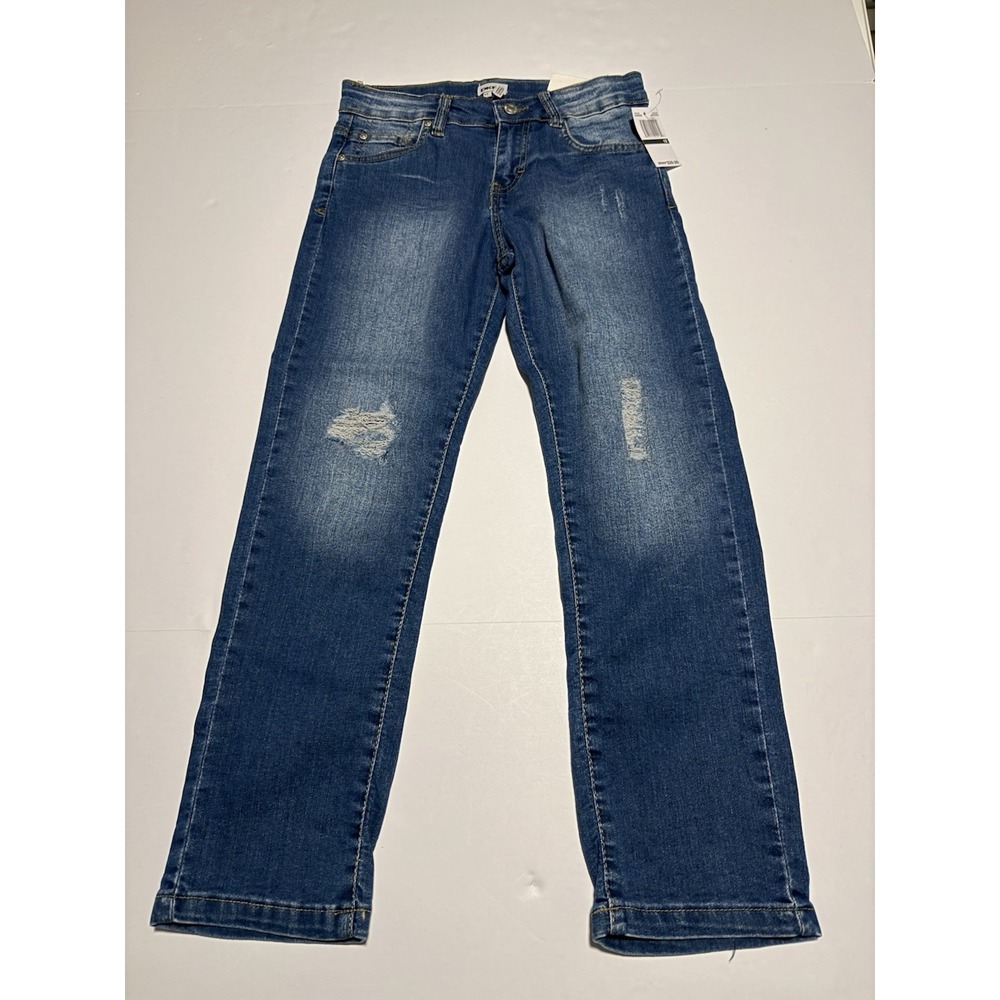 DKNY Boys 12 Jeans Slim Straight Distressed  Medium Wash Casual School Pants NWT